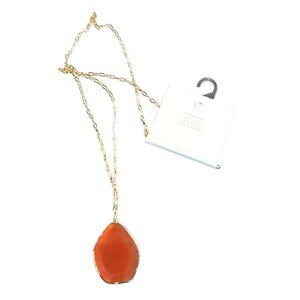 14th & Union Gold Necklace With Faceted Orange Pendant
